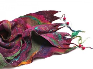 Purple scarf with tassel detail