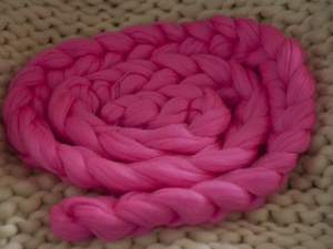 Bright pink jumbo yarn ring