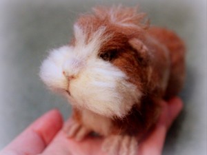Needle felted guinea pig