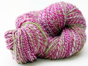 Green and pink yarn