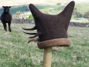 Felted horn hat