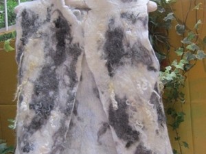 White and grey felted waistcoat