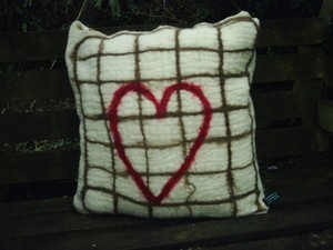 Heart felt cushion